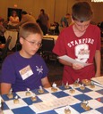 Youth having a go at commanding troops