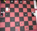 Combat squares on opposite sides of the board.
